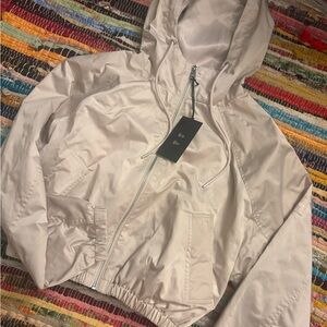 Light Beige Hooded Windbreaker Jacket - Unbranded